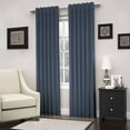 thumbnail image 1 of Eclipse Kenley Solid Indigo Blue Blackout Rod Pocket Single Curtain Panel, 52" x 95", 1 of 5