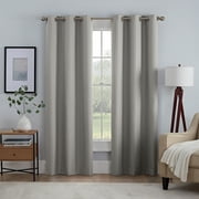 Eclipse Khloe 100% Absolute Zero Blackout Solid Textured Thermaback Curtain Panel, Grey, 40 x 84