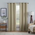 thumbnail image 1 of Eclipse Khloe 100% Absolute Zero Blackout Solid Textured Thermaback Curtain Panel, Tan, 40 x 84, 1 of 11