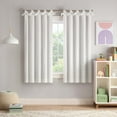thumbnail image 1 of Eclipse Kids Bow Tab Top 100% Blackout 63" long x 40" wide Curtain panel in White, 1 of 9