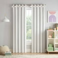 thumbnail image 1 of Eclipse Kids Bow Tab Top 100% Blackout 84" long x 40" wide Curtain panel in White, 1 of 10