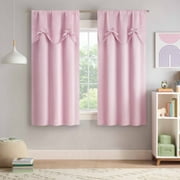 Eclipse Kids Bow Tie Up 100% Blackout 63" long x 40" wide Curtain panel in Pink