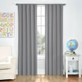 thumbnail image 1 of Eclipse Kids Solid Microfiber Blackout Rod Pocket Single Window Curtain Panel, Gray, 42 x 84, 1 of 5