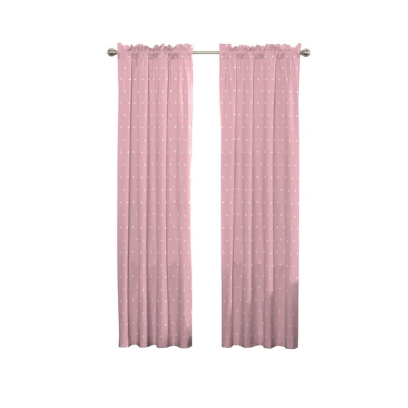 Eclipse Kids Tiara Print Blackout Rod Pocket Single Window Curtain Panel, Pink, 42 x 84