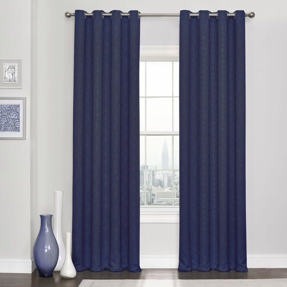 Eclipse Kingston Thermaweave Blackout 52 x 108 Curtain Panel in Navy