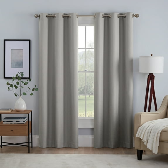 Eclipse Kylie Grommet Absolute Zero Blackout 37 x 63 Panel Pair in Grey