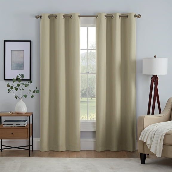 Eclipse Kylie Grommet Absolute Zero Blackout 37 x 84 Panel Pair in Tan