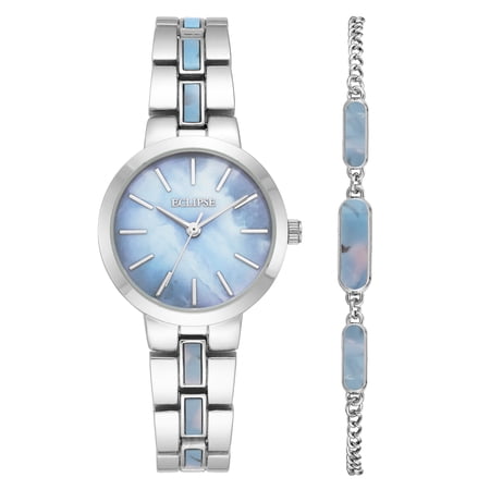 Eclipse Ladies Adult Blue Dial Watch and Bracelet Set