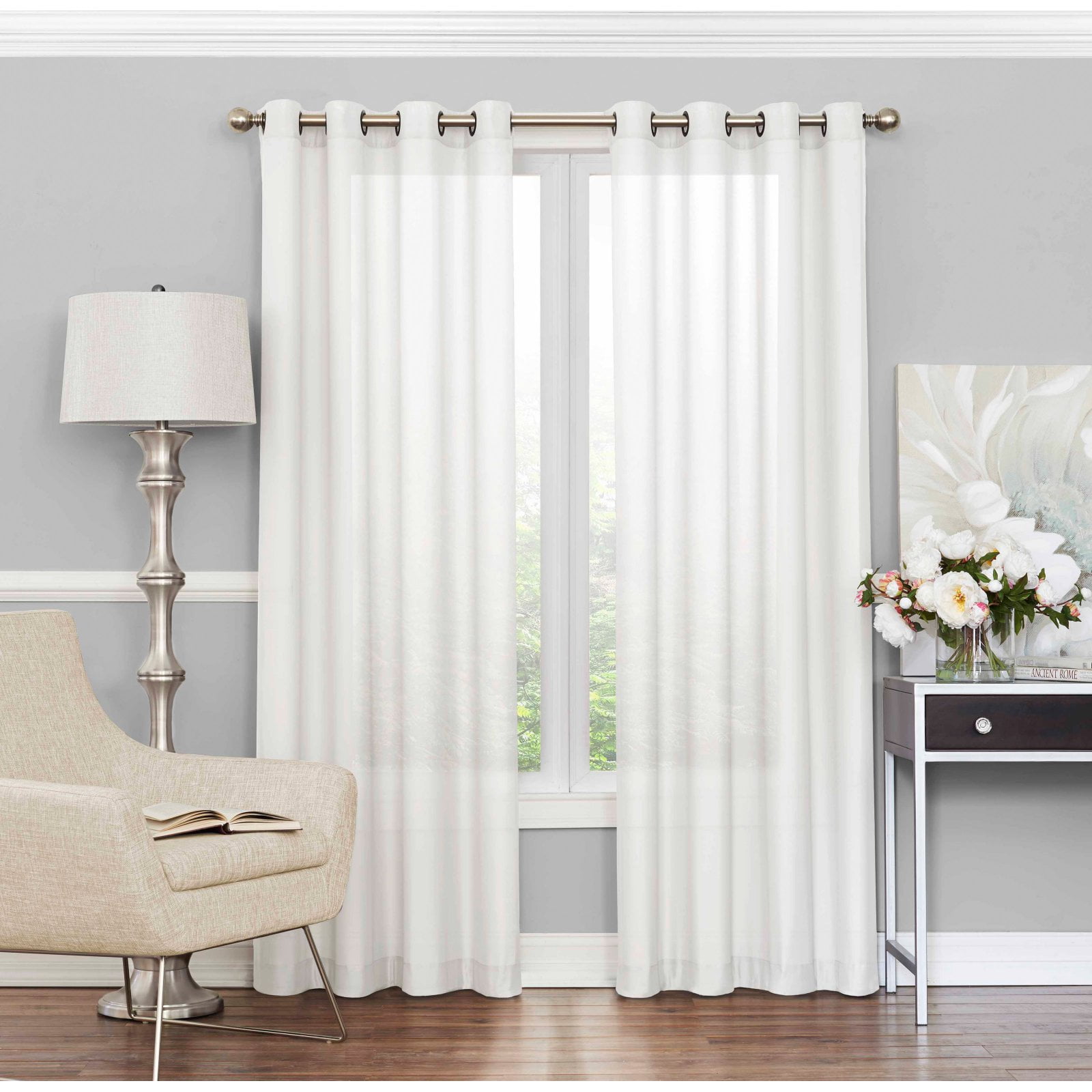 Eclipse Liberty Light Filtering Sheer Grommet Top Single Window Curtain
