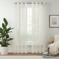 thumbnail image 1 of Eclipse Livia Sheer Rod Grommet 54 x 84 Curtain Panel in Ivory, 1 of 8