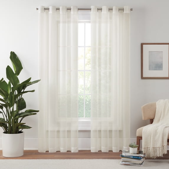 Eclipse Livia Sheer Rod Grommet 54 x 84 Curtain Panel in Ivory