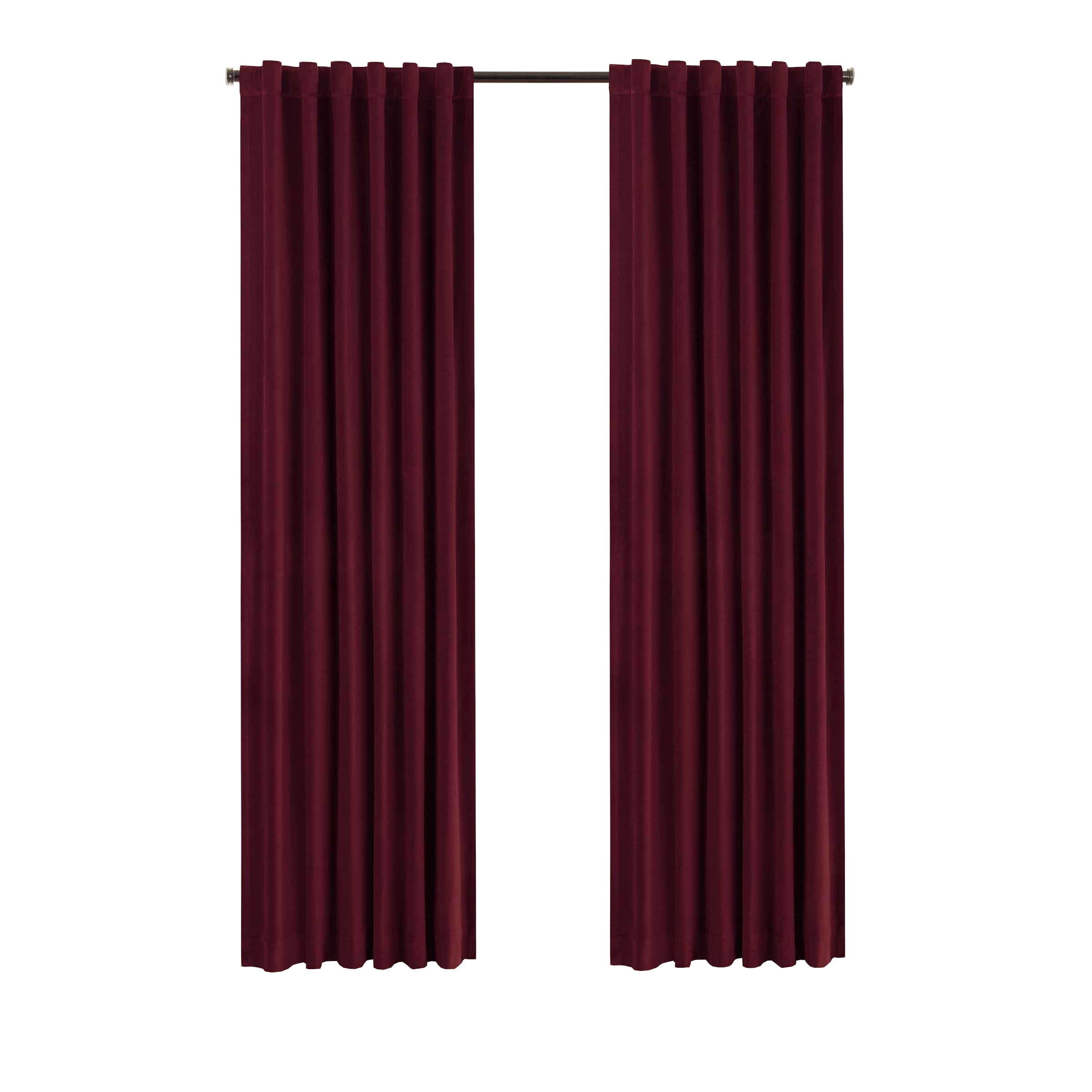 Deep Berry Velvet Blackout Rod Pocket Curtain Panel