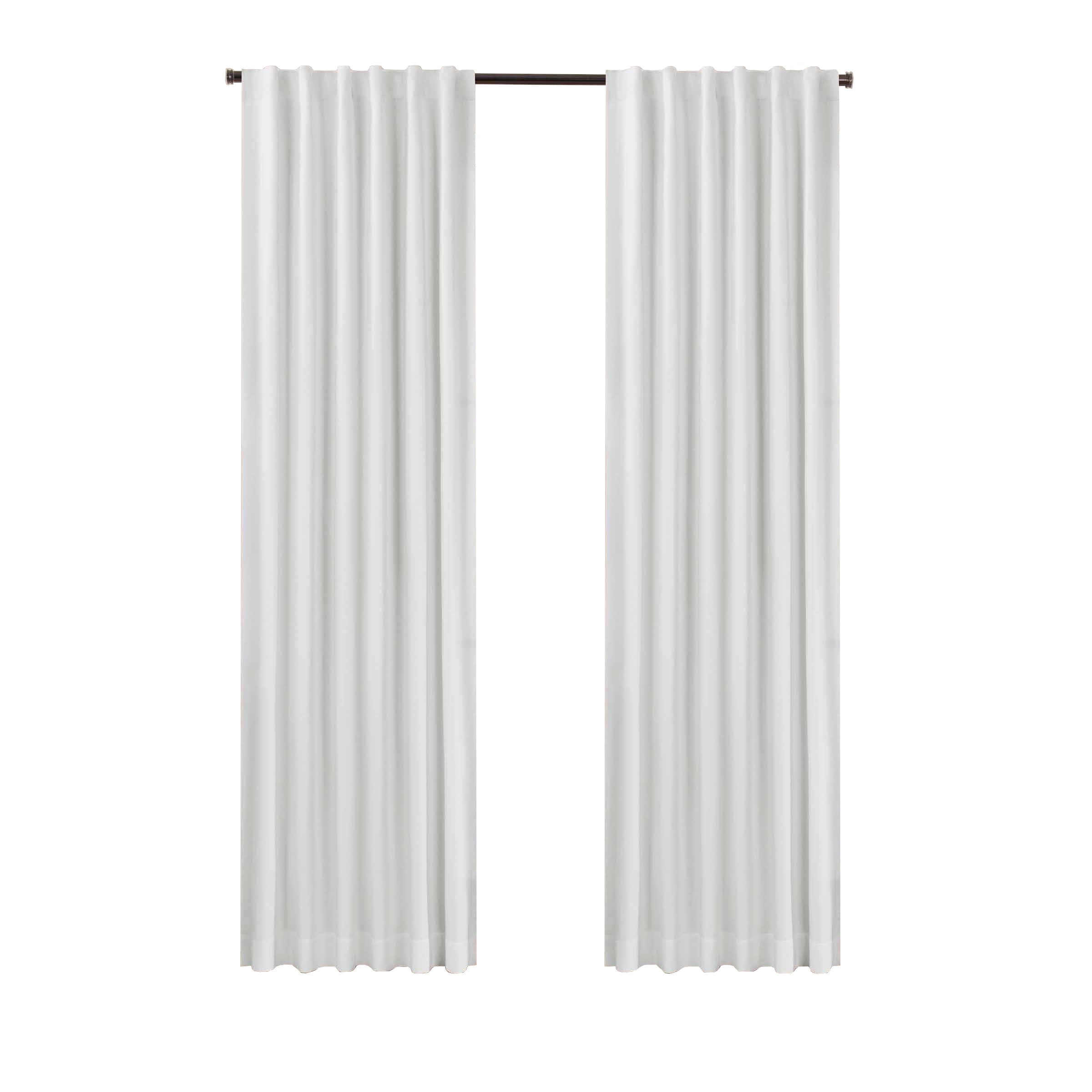 White Velvet Cotton Blackout Curtain Panel 50" x 84"