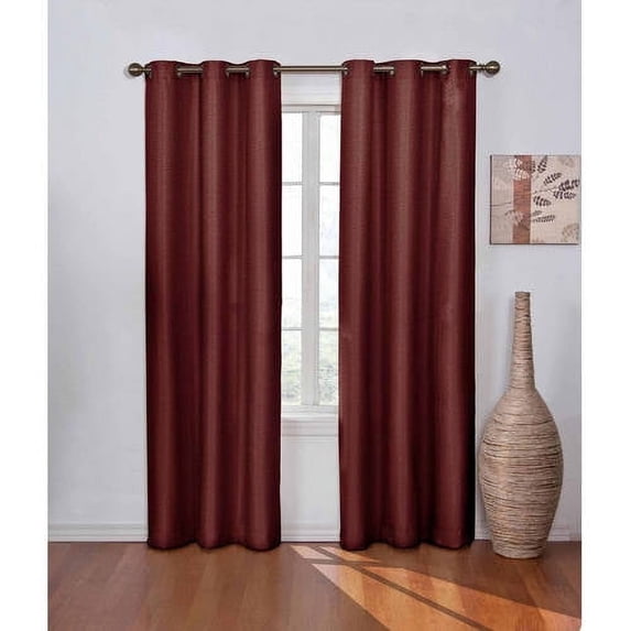 Eclipse Madison Solid Blackout Grommet Top Single Window Curtain Panel, Red, 42 x 84