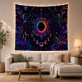 thumbnail image 1 of Eclipse Mandala With Moons and Flourishes, Mystical Celestial Style for Astrology Fans, Cosmic Wall Art, Housewarming Gift, Tapestry Wall Hanging for Bedroom and Meditation Room, 1 of 6