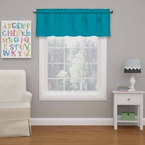 Eclipse Microfiber Blackout Rod Pocket Valance, Solid Thermal Window Curtain, 42 In wide x 18 In long, Rich Teal