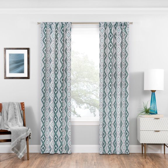 Eclipse Modern Damask Rod Pocket Blackout Curtain Panel, 37" x 84"