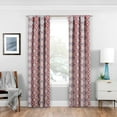 thumbnail image 1 of Eclipse Morrow Damask Print Blackout Rod Pocket Single Window Curtain Panel, Red, 37 x 84, 1 of 2