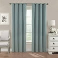 thumbnail image 1 of Eclipse Nadya Solid Room Darkening Grommet Top Single Window Curtain Panel, Blue, 52 x 108, 1 of 5