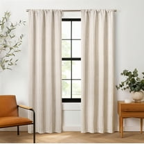 Eclipse Naya Geometric Thermaweave Blackout Rod Pocket 95" x 37" Curtain panel in Linen