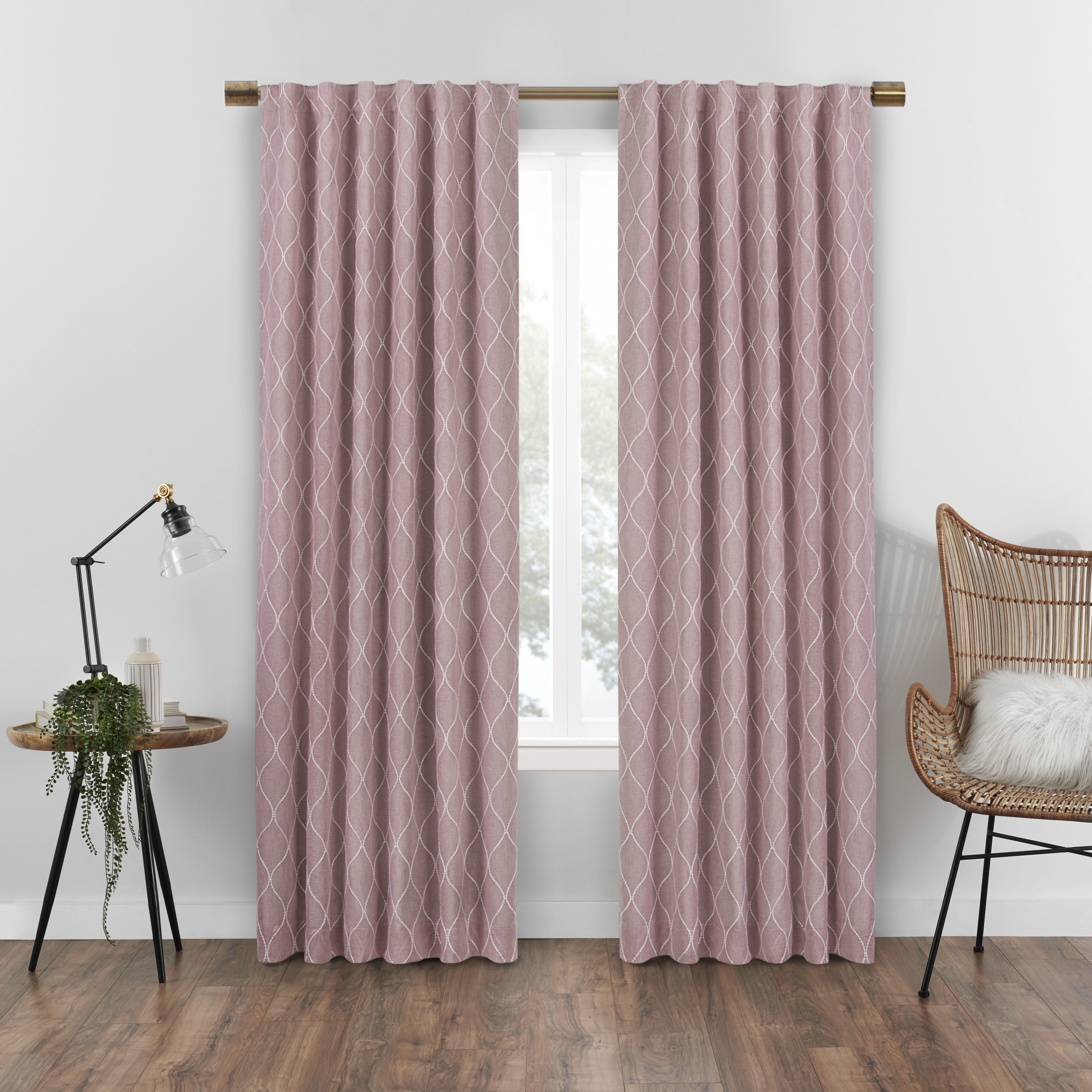 Eclipse Nora Geo Embroidery Absolute Zero Blackout Window Panel