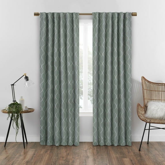 Eclipse Nora Geo Embroidery Absolute Zero Blackout Window Panel