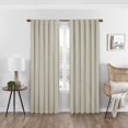 thumbnail image 1 of Eclipse Nora Solid Absolute Zero 100% Blackout Rod Pocket Single Window Curtain Panel, Linen Beige, 50 x 63, 1 of 2