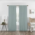thumbnail image 1 of Eclipse Nora Solid Absolute Zero 100% Blackout Rod Pocket Single Window Curtain Panel, Spa Blue, 50 x 63, 1 of 2