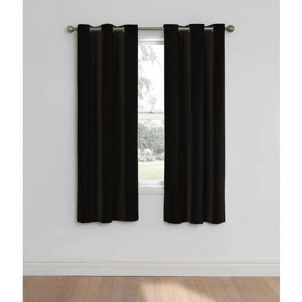 Eclipse Nottingham Thermal Energy-Efficient Grommet Curtain Panel, 40" x 84", Black - image 1 of 5