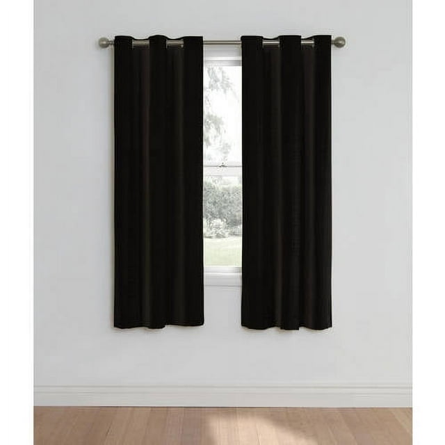 Eclipse Nottingham Thermal Energy-Efficient Grommet Curtain Panel, 40" x 84", Black