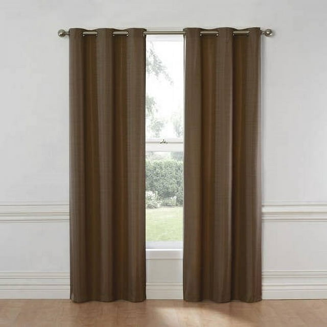 Eclipse Nottingham Thermal Energy-Efficient Grommet Curtain Panel, 40" x 84", Brown,Chocolate