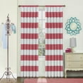 thumbnail image 1 of Eclipse Peabody Stripe Room Darkening Rod Pocket Single Window Curtain Panel, Red, 42 x 63, 1 of 2