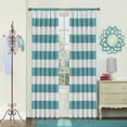 thumbnail image 1 of Eclipse Peabody Stripe Room Darkening Rod Pocket Single Window Curtain Panel, Teal, 42 x 63, 1 of 2
