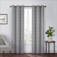 thumbnail image 1 of Eclipse Peconic Grid Pattern Blackout Grommet Top Single Window Panel, Grey, 40 x 63, 1 of 6