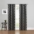 thumbnail interactive-video image 1 of Eclipse Phoenix Solid Blackout Curtains, Set of 2, 84 Inch Long Blackout Curtains, 37"W x 84"L, Black Geo, 1 of 9