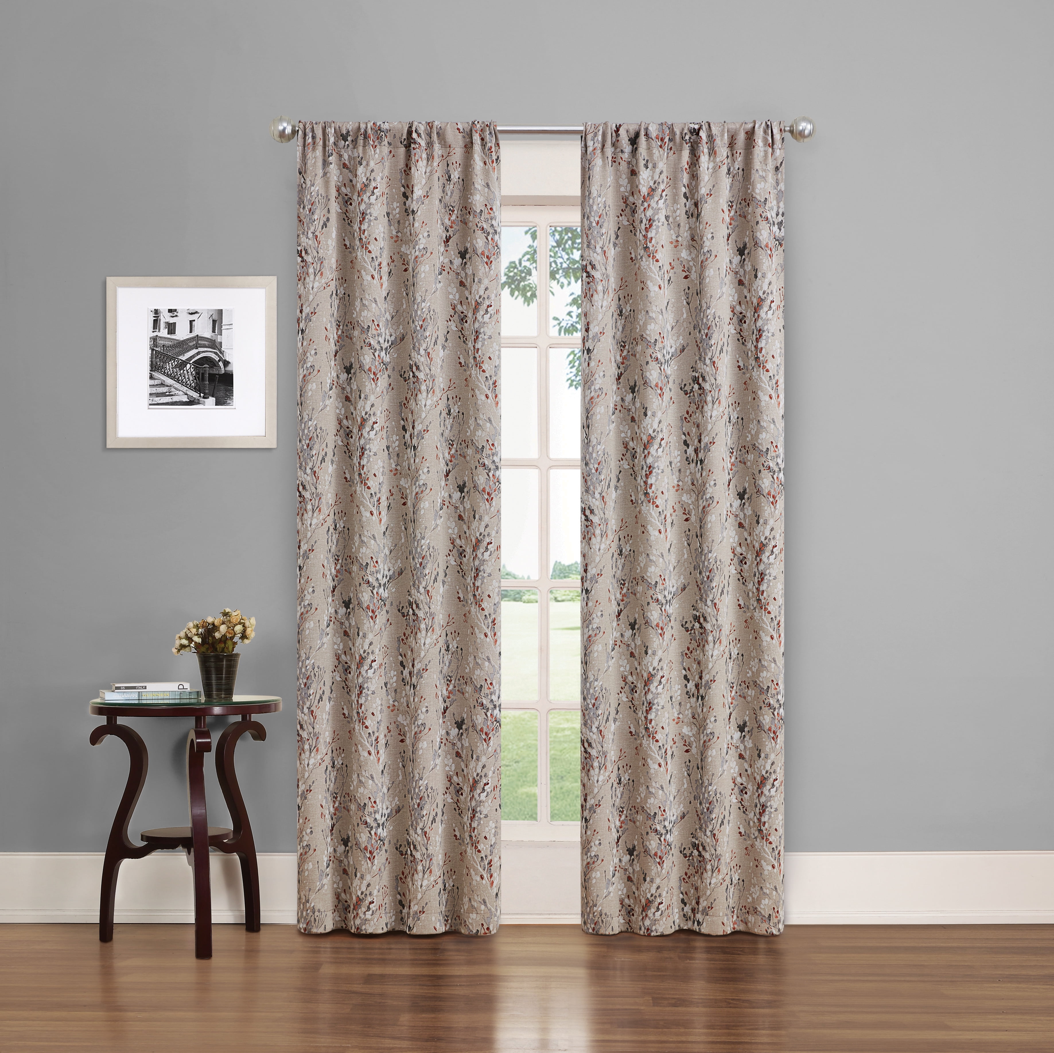 Eclipse Phoenix Blackout Rod Pocket Curtain Pair, Beige, 37x84 in, Set