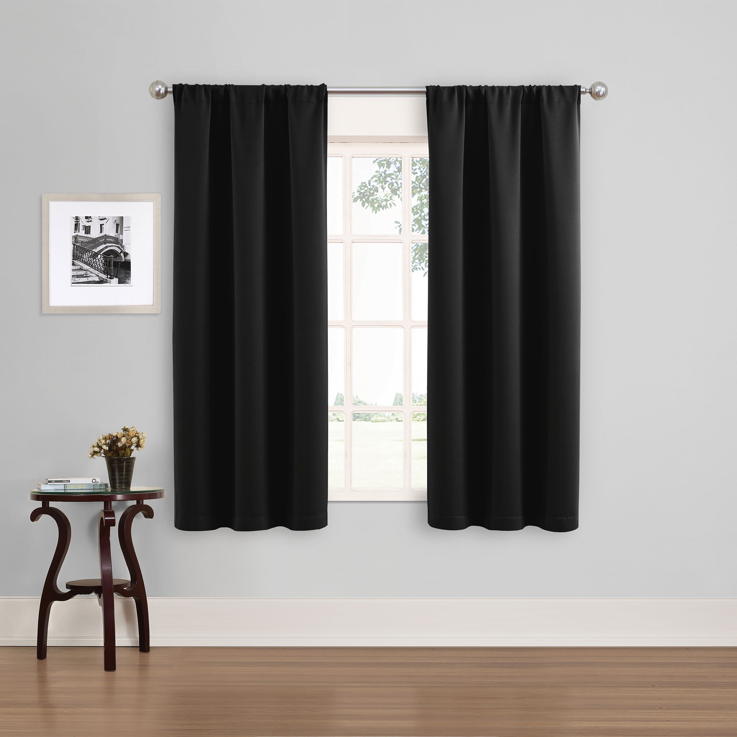 Eclipse Phoenix Solid Blackout Curtains, Set of 2, 84 Inch Long