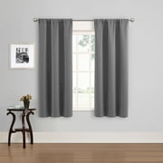 Eclipse Phoenix Solid Blackout Curtain, Panel Pair, Smoke, 37"W x 63"L