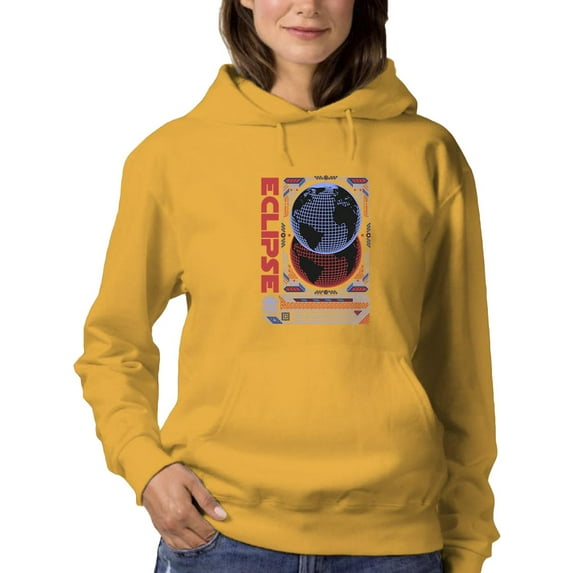 Eclipse Planet Techno Style Hoodie Women -Image by Shutterstock, Female 4X-Large