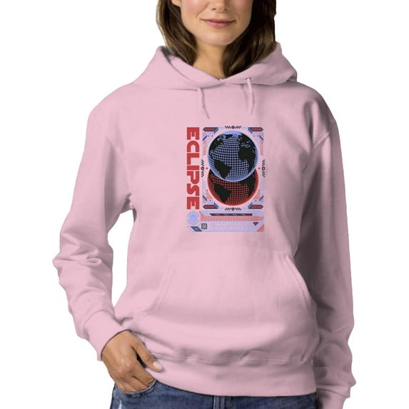 Eclipse Planet Techno Style Hoodie Women -Image by Shutterstock, Female 5X-Large