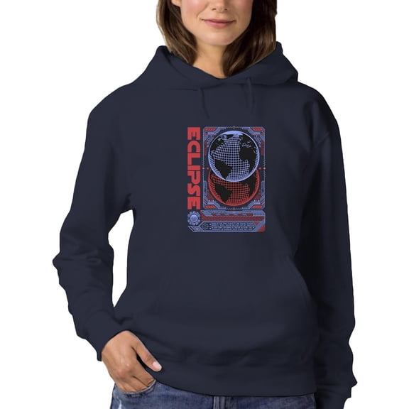 Eclipse Planet Techno Style Hoodie Women -Image by Shutterstock, Female XX-Large
