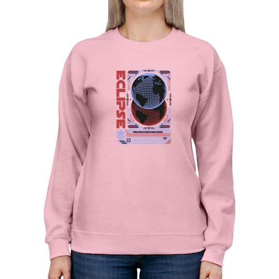 Eclipse Planet Techno Style Sweatshirt Women -Image by Shutterstock, Female 3X-Large