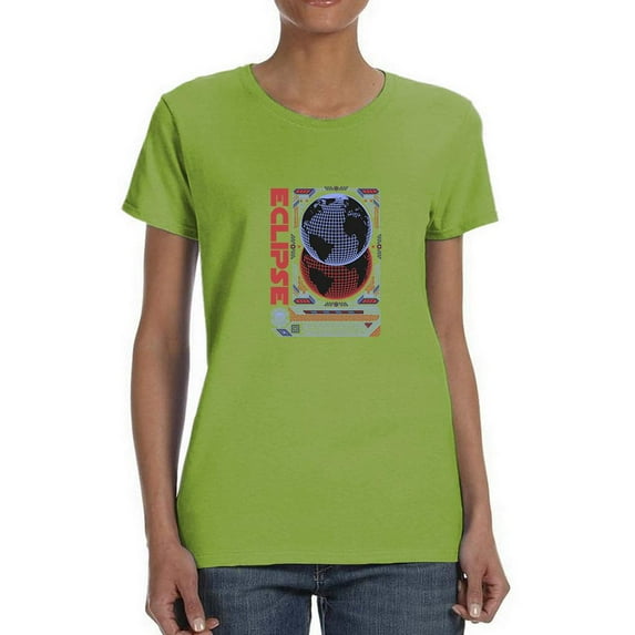 Eclipse Planet Techno Style T-Shirt Women -Image by Shutterstock, Female x-Large