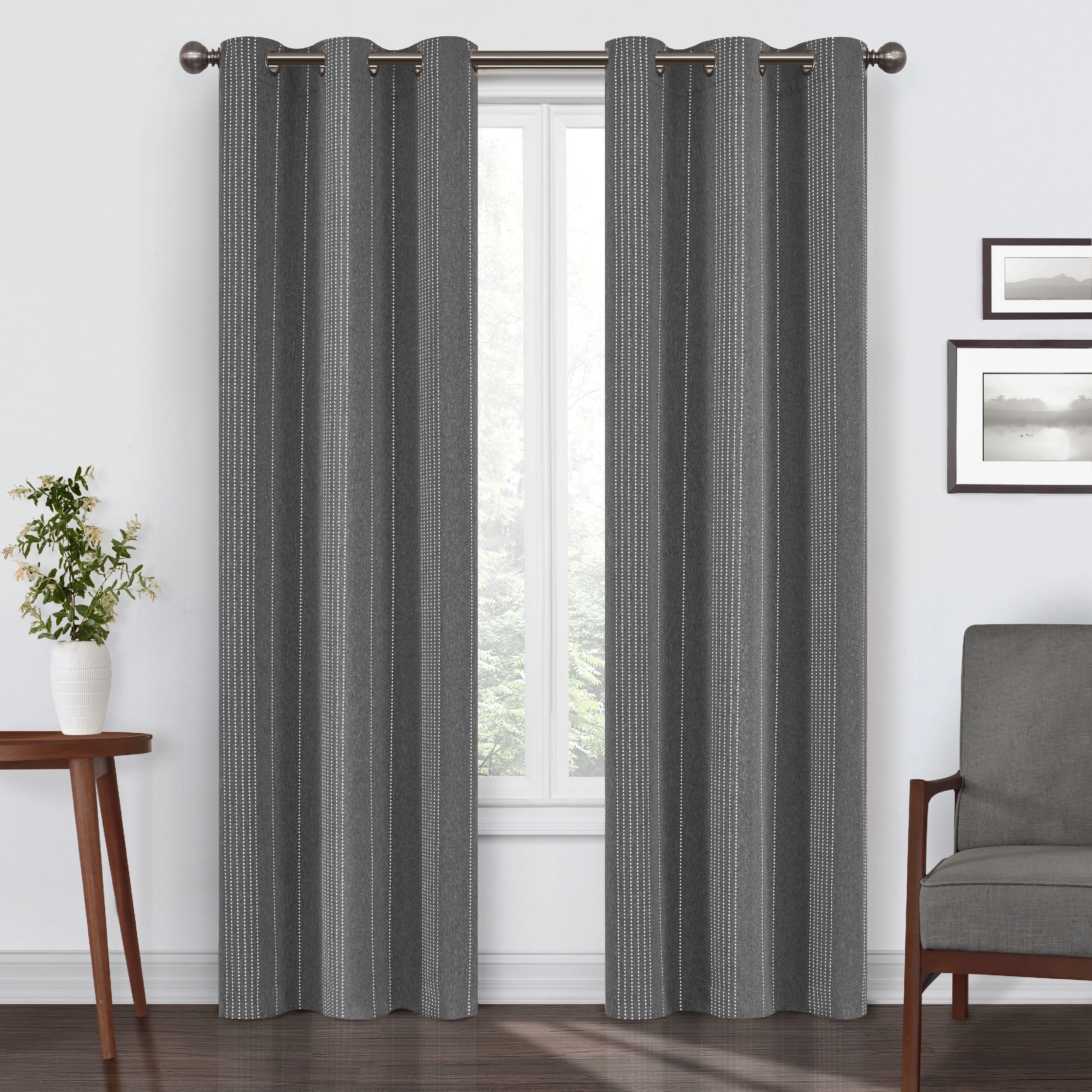 Eclipse Ronneby Blackout 40 x 84 Curtain Panel in Black