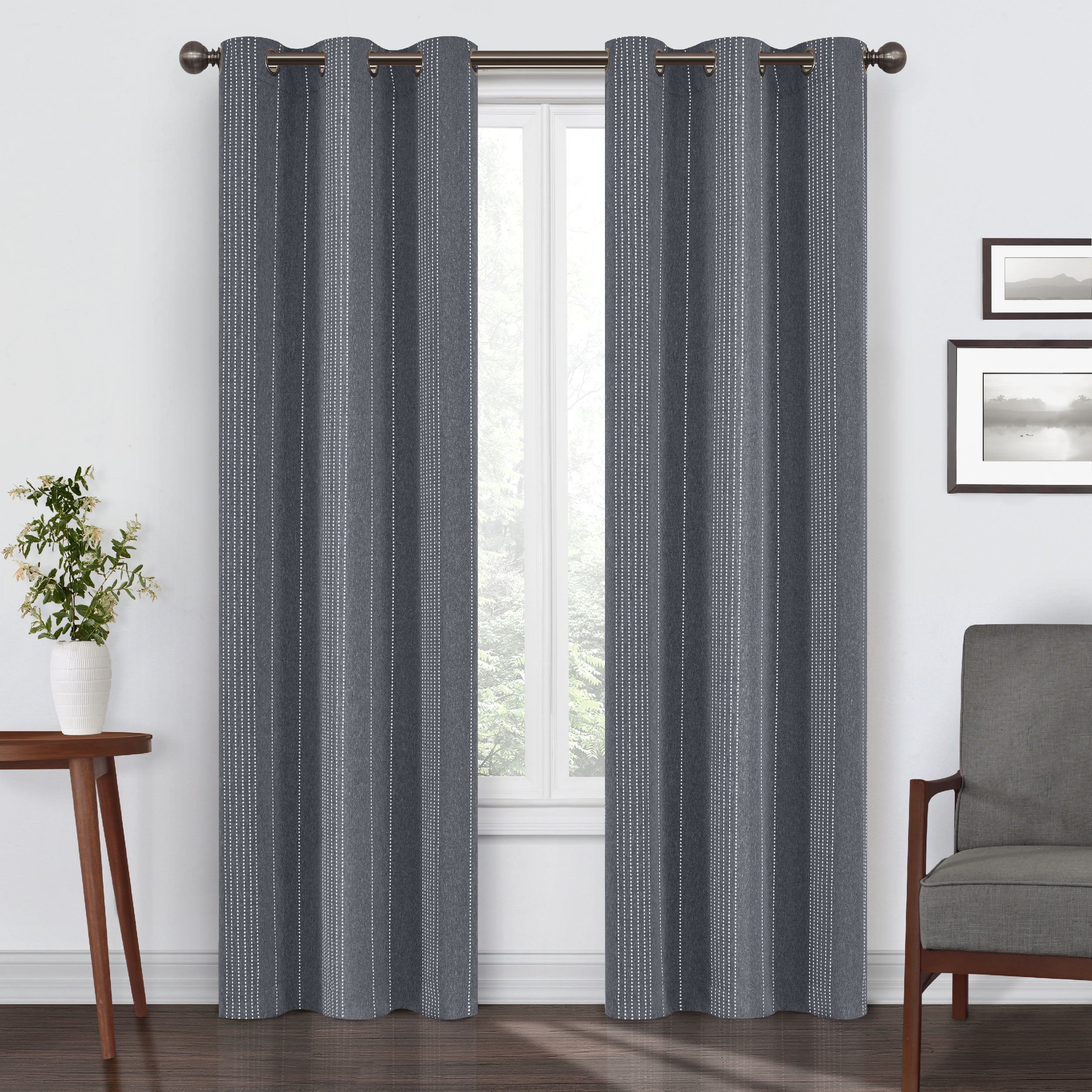 Eclipse Ronneby Blackout 40 x 94 Curtain Panel in Slate