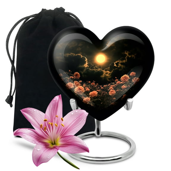 Eclipse Rose Large Urns For Human Ashes Adult Male & Female - Memorial Urn For Adult Man Ashes - Cremation Funeral Ashes - 10 Inch