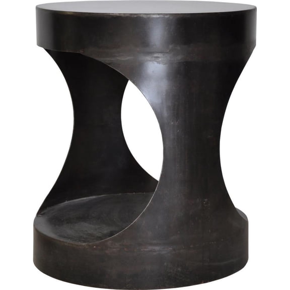 Eclipse Round Side Table-Black Metal