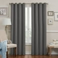 thumbnail image 1 of Eclipse Round and Round Pattern Blackout Grommet Top Window Curtain Panel, Gray, 52x84, 1 of 5