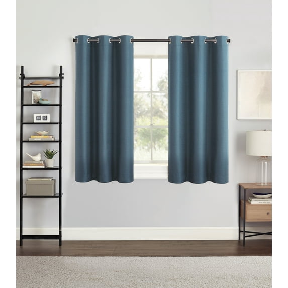 Eclipse Samara Blackout Grommet Single Curtain Panel, Stone Blue, 42 x 63