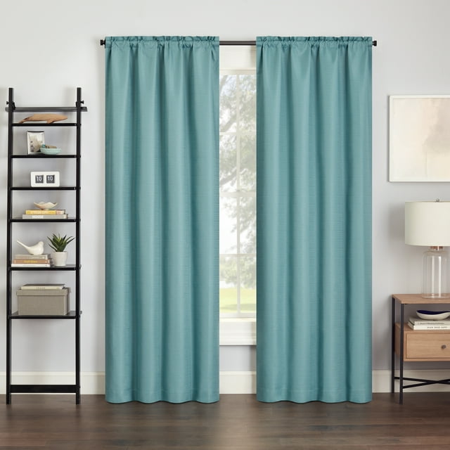 Eclipse Samara Sea Glass Solid Color Blackout Rod Pocket Single Curtain